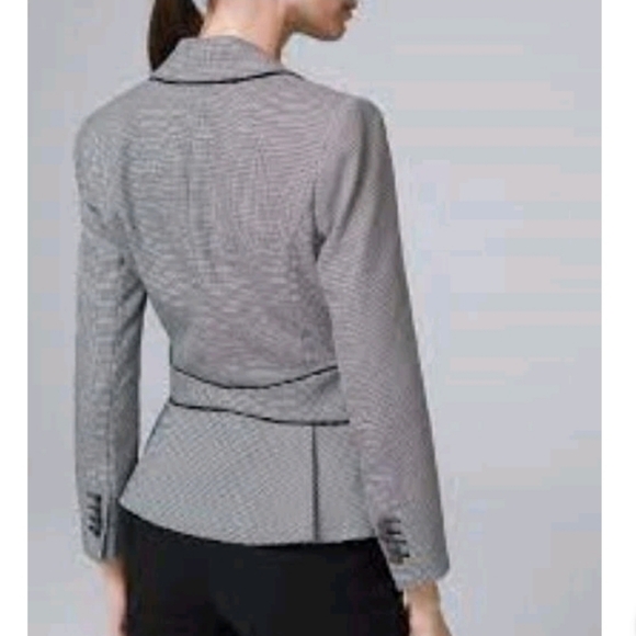 White House Black Market houndstooth stretch blazer sz 8 - Picture 2 of 10